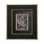 13199 - Linocut IV by Mercana Studio a Hand Embellished Textured Framed Art Print Matted under Glass
