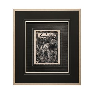Linocut III by Mercana Studio a Hand Embellished Textured Framed Art Print Matted under Glass