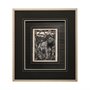 13198 - Linocut III by Mercana Studio a Hand Embellished Textured Framed Art Print Matted under Glass