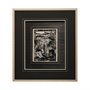 13197 - Linocut II by Mercana Studio a Hand Embellished Textured Framed Art Print Matted under Glass