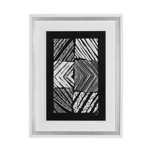13178 - Maze I by Alarm a Hand Embellished Textured Framed Art Print Matted under Glass