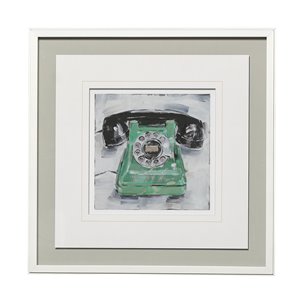 Retro Phone III by Ethan Harper a Framed Art Print Matted under Glass