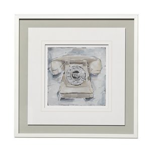 Retro Phone II by Ethan Harper a Framed Art Print Matted under Glass
