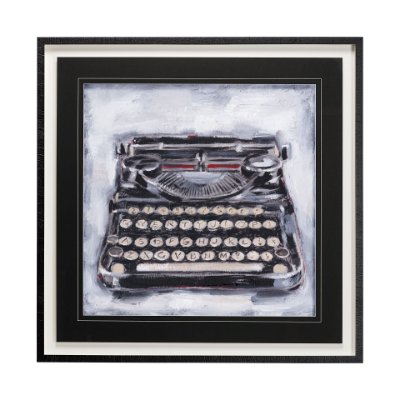 13115 - Vintage Typewriter I by Ethan Harper a Hand Embellished Textured Framed Art Print Matted under Glass