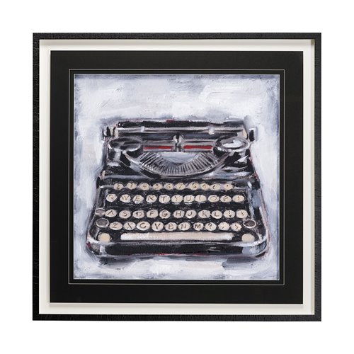 13115 - Vintage Typewriter I by Ethan Harper a Hand Embellished Textured Framed Art Print Matted under Glass