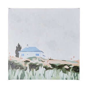 House on a Hill II by Mercana Studio a Hand Embellished Textured Canvas