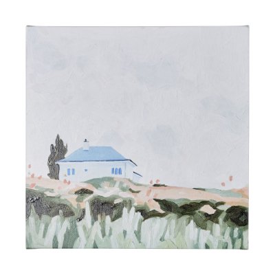 101542-L - House on a Hill II by Mercana Studio a Hand Embellished Textured Canvas