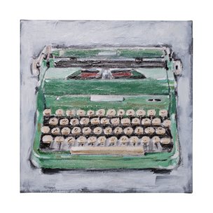 Vintage Typewriter II by Ethan Harper a Hand Embellished Textured Canvas