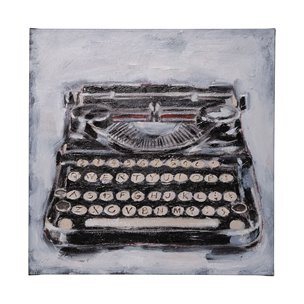 Vintage Typewriter I by Ethan Harper a Hand Embellished Textured Canvas