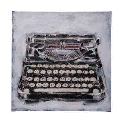 101524-L - Vintage Typewriter I by Ethan Harper a Hand Embellished Textured Canvas