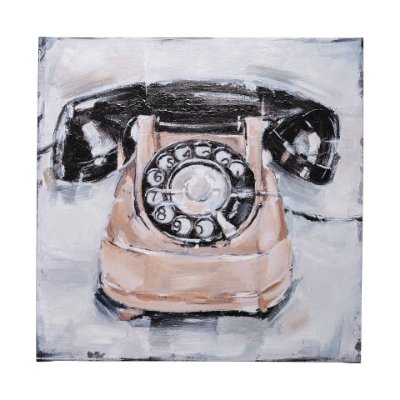 101512-L - Retro Phone IV by Ethan Harper a Hand Embellished Textured Canvas