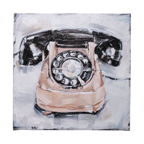 101512-L - Retro Phone IV by Ethan Harper a Hand Embellished Textured Canvas