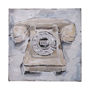 Retro Phone II by Ethan Harper a Hand Embellished Textured Canvas