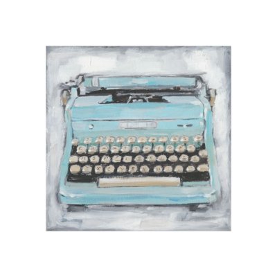101526-S - Vintage Typewriter III by Ethan Harper a Hand Embellished Textured Canvas