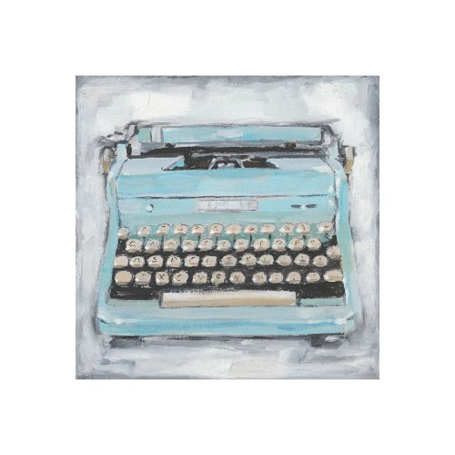 101526-S - Vintage Typewriter III by Ethan Harper a Hand Embellished Textured Canvas