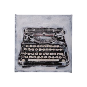 Vintage Typewriter I by Ethan Harper a Hand Embellished Textured Canvas