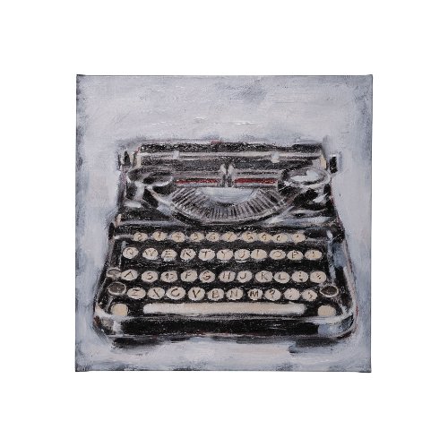 101524-S - Vintage Typewriter I by Ethan Harper a Hand Embellished Textured Canvas