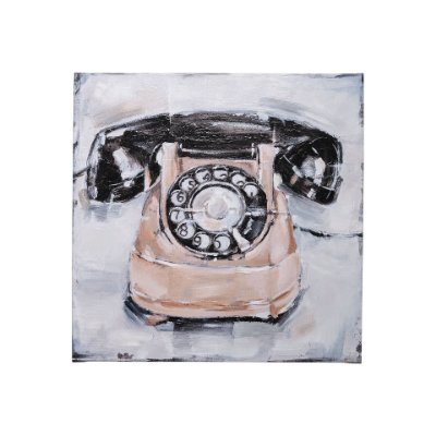 101512-S - Retro Phone IV by Ethan Harper a Hand Embellished Textured Canvas