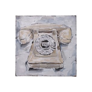 Retro Phone II by Ethan Harper a Hand Embellished Textured Canvas