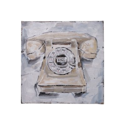 101510-S - Retro Phone II by Ethan Harper a Hand Embellished Textured Canvas