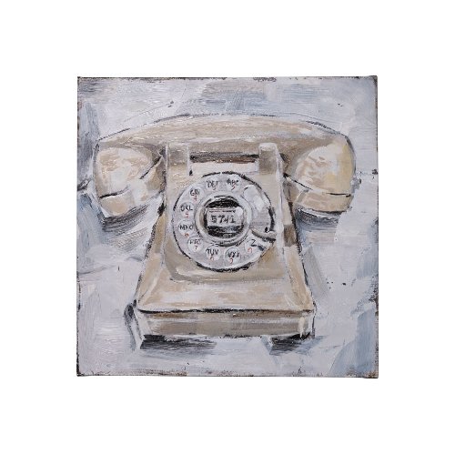 101510-S - Retro Phone II by Ethan Harper a Hand Embellished Textured Canvas