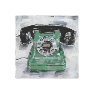 101511-S - Retro Phone III by Ethan Harper a Hand Embellished Textured Canvas