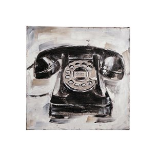 Retro Phone I by Ethan Harper a Hand Embellished Textured Canvas