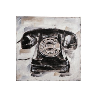 101509-S - Retro Phone I by Ethan Harper a Hand Embellished Textured Canvas