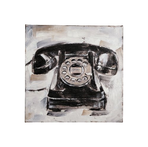 101509-S - Retro Phone I by Ethan Harper a Hand Embellished Textured Canvas