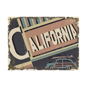 California by Alarm a Hand Embellished Textured Canvas