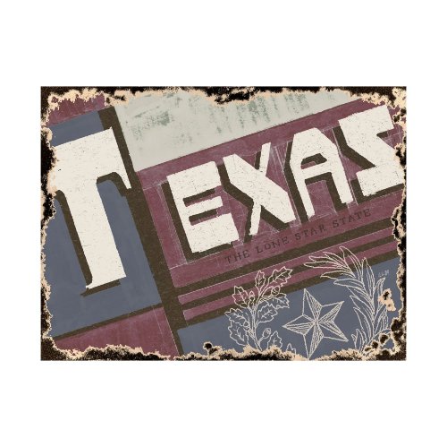 101636-L - Texas by Alarm a Hand Embellished Textured Canvas