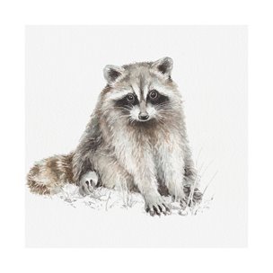 Forest Friends X (Racoon) by Lisa Audit a Hand Embellished Textured Canvas