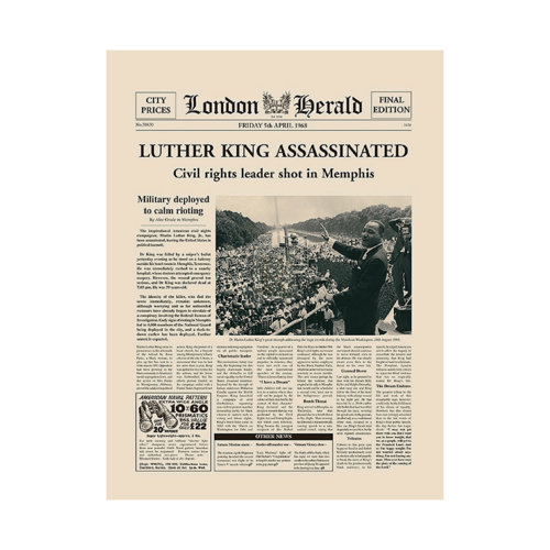 101569-L - Luther King Assassination by Mercana Studio a Hand Embellished Textured Canvas