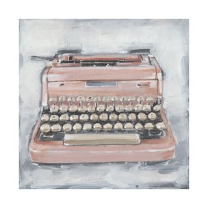 Vintage Typewriter IV by Ethan Harper a Hand Embellished Textured Canvas