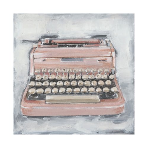 101527-L - Vintage Typewriter IV by Ethan Harper a Hand Embellished Textured Canvas