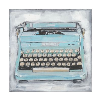 101526-L - Vintage Typewriter III by Ethan Harper a Hand Embellished Textured Canvas