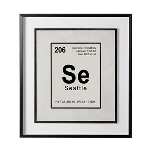 Seattle by Glartlab a Hand Embellished Textured Framed Art Print Matted under Glass