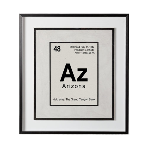 13225 - Arizona by Glartlab a Hand Embellished Textured Framed Art Print Matted under Glass