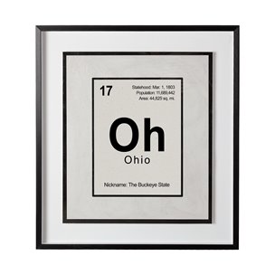Ohio by Glartlab a Hand Embellished Textured Framed Art Print Matted under Glass