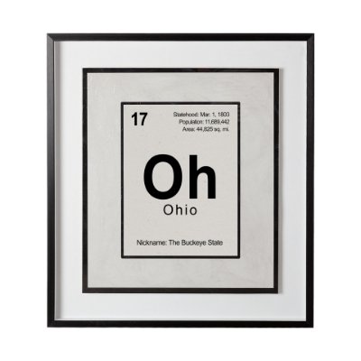 13226 - Ohio by Glartlab a Hand Embellished Textured Framed Art Print Matted under Glass