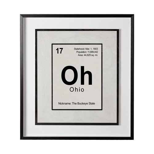 13226 - Ohio by Glartlab a Hand Embellished Textured Framed Art Print Matted under Glass