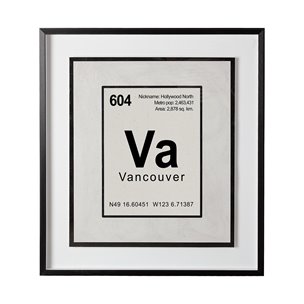 Vancouver by Glartlab a Hand Embellished Textured Framed Art Print Matted under Glass