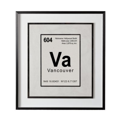 13228 - Vancouver by Glartlab a Hand Embellished Textured Framed Art Print Matted under Glass