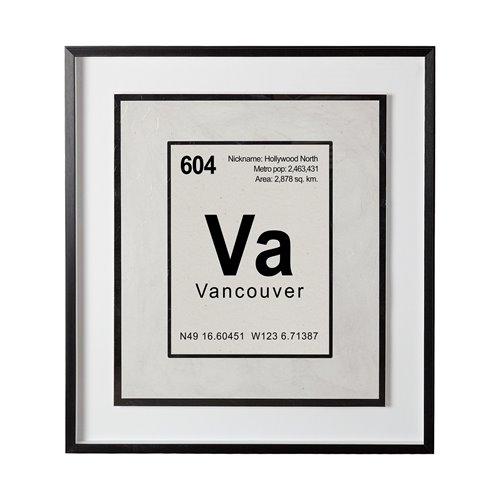 13228 - Vancouver by Glartlab a Hand Embellished Textured Framed Art Print Matted under Glass