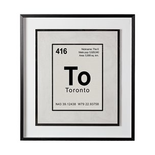 Toronto by Glartlab a Hand Embellished Textured Framed Art Print Matted under Glass
