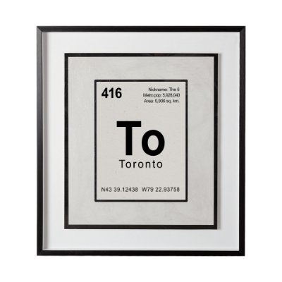13229 - Toronto by Glartlab a Hand Embellished Textured Framed Art Print Matted under Glass