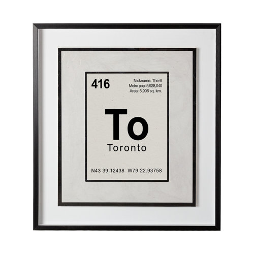13229 - Toronto by Glartlab a Hand Embellished Textured Framed Art Print Matted under Glass