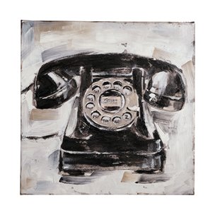 Retro Phone I by Ethan Harper a Hand Embellished Textured Canvas