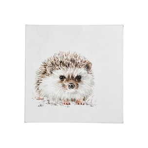 Forest Friends VII (Hedgehog) by Lisa Audit a Hand Embellished Textured Canvas