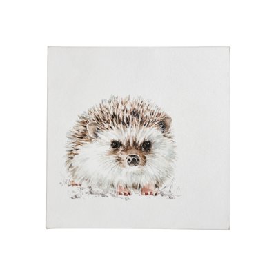 101582-S - Forest Friends VII (Hedgehog) by Lisa Audit a Hand Embellished Textured Canvas